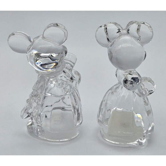 Lenox Mickey Minnie Mouse Crystal Salt Pepper Shakers Made Germany - Picture 7 of 12